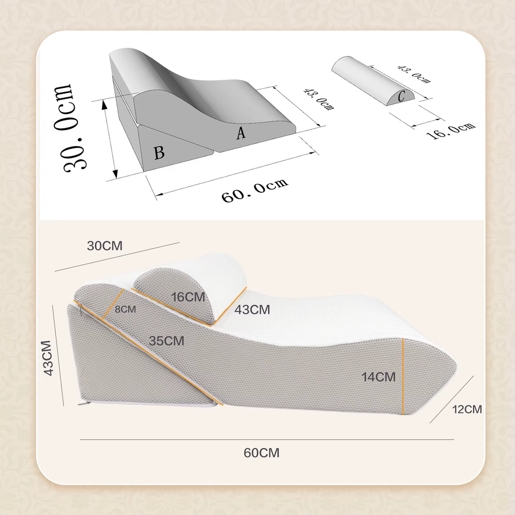Newly Launched Back Pain Relief Memory Foam Back Pillow Sitting up in Bed Wedge Pillow for Relaxing