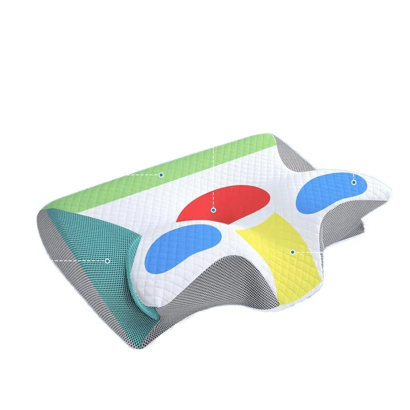 Ergonomic Foldable Compressive Hotel Head Extension Sleep Memory Foam Contour Pillow for Neck Pain